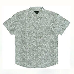Molokai Surf 100% Cotton Leaves Short Sleeve Collared Button Front Shirt Top XXL